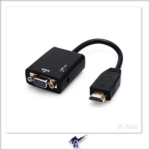 تبدیل HDMI به VGA کِی نِت همراه با کابل صدا مدل K-COHD2VGAP