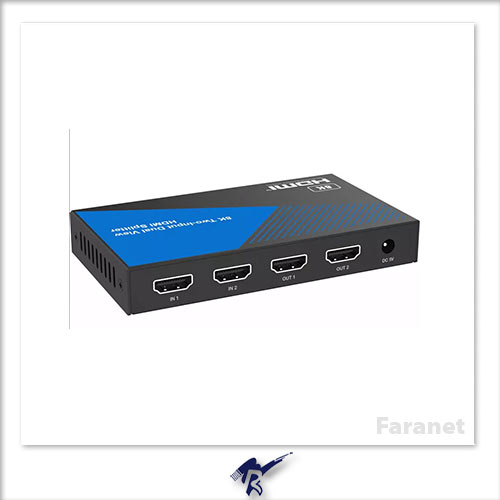 سوییچ اسپلیتر 2 پورت HDMI 8K فرانت FN-S821
