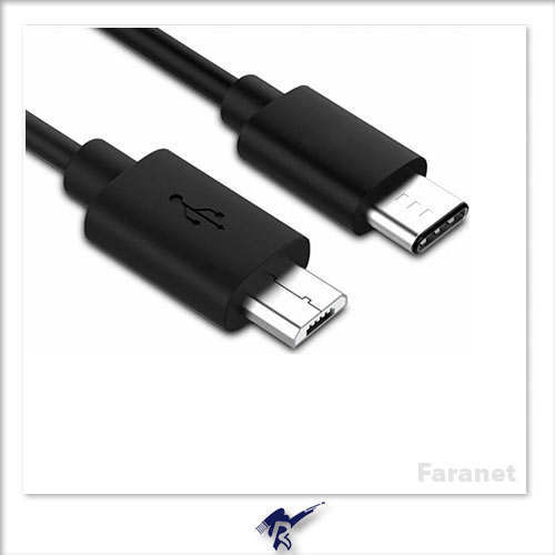 کابل USB 2.0 Type C به Micro B فرانت - 1 متر