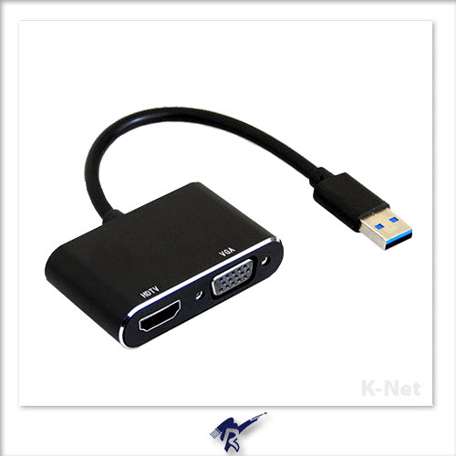 تبدیل 3.0 USB به HDMI/VGA کی نت مدل K-COUA30HV