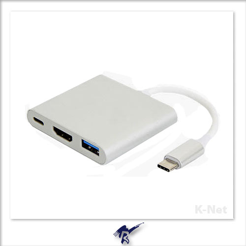 تبدیل Type-c به HDMI/USB3.0 کی نت K-COUC30HU